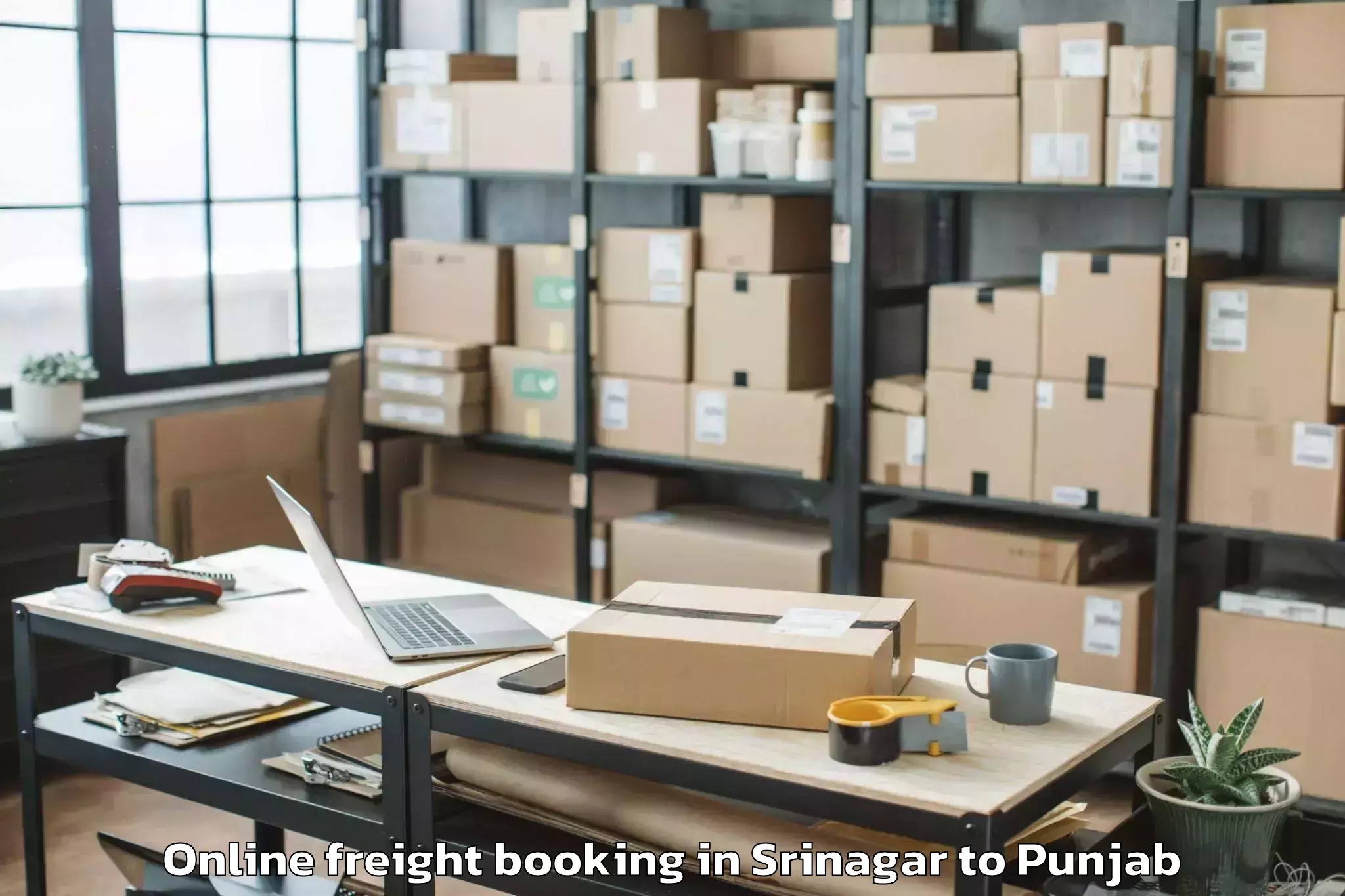 Srinagar to Pathankot Online Freight Booking Booking